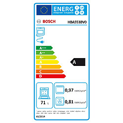 Four intégrable 71l 60cm a ecoclean blanc - hba553bv0 - BOSCH