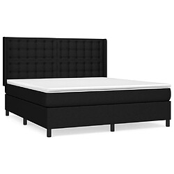 vidaXL Sommier à lattes de lit avec matelas Noir 160x200 cm Tissu