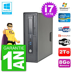 PC HP EliteDesk 800 G1 SFF i7-4770 RAM 8Go Disque 2To Graveur DVD Wifi W7 · Occasion 