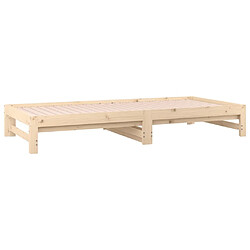 Maison Chic Lit d'appoint 2x(90x190)cm,Lit coulissant Lit de repos Bois de pin massif -GKD80202 pas cher