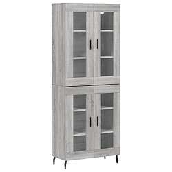 vidaXL Buffet haut Sonoma gris 69,5x34x180 cm Bois d'ingénierie