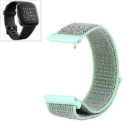 Wewoo Bracelet pour montre connectée de Fitbit Versa / 2 en nylon avec crochet et fermeture à boucle vert gris 