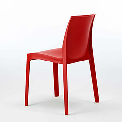 Table Carrée Noire 90x90cm Avec 4 Chaises Colorées Grand Soleil Set Extérieur Bar Café Rome Passion, Couleur: Rouge pas cher