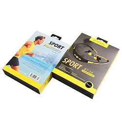 Wewoo Ecouteur sport Bluetooth pour iPhone In-Ear Fil de commande sans écouteurs Sport Neckband avec micro et crochet d'oreille Soutien Handfree appel iPad Galaxy Huawei Xiaomi LG HTC Smartphone jaune pas cher