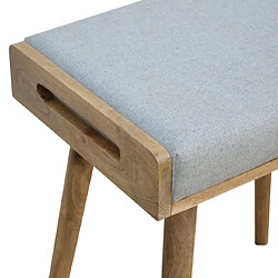 Avis Artisan Furniture Pouf style plateau en tweed gris rembourré, salon ou chambre