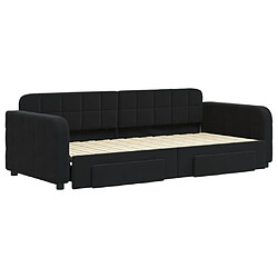 Avis Maison Chic Lit d'appoint avec gigogne et tiroirs | Lit de jour | Lit de repos noir 90x200 cm velours -GKD17250