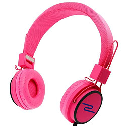 Avizar Casque audio son stéréo EXTRA-Bass - fonction. micro + télécommande - Rose