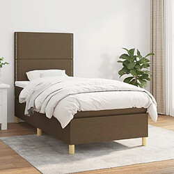 vidaXL Sommier à lattes de lit avec matelas Marron foncé 100x200 cm