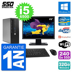 PC HP ProDesk 400 G3 SFF Ecran 19" i5-6500 RAM 32Go SSD 240Go Windows 10 Wifi · Occasion 