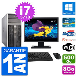 PC Tour HP Pro 6300 CMT Ecran 27" i7-3770 RAM 8Go Disque 500Go Windows 10 Wifi - Occasion