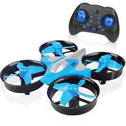 Universal Mini drone 2.4G 4 canaux 6 axes vitesse 3D flip mode sans fil RC jouets sans mains cadeaux RTF avec télécommande E010 H8 H36 H36F | RC Helicopter(Bleu)