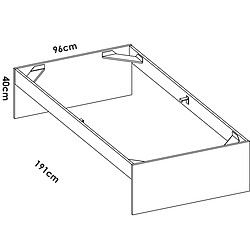 Avis Pegane Ensemble de tête de lit + table de chevet avec 2 tiroirs + structure de lit + commode coloris chêne naturel, blanc