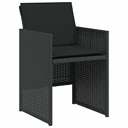 Acheter Maison Chic Ensemble de bistro 3 pcs avec coussins,Table + chaises + coussins de jardin noir résine tressée -GKD883492