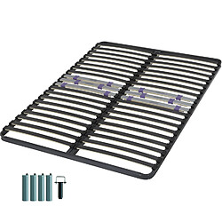 Ebac Sommier à lattes + pieds 140x190 C223 - 40 lattes bois - Fabrication française