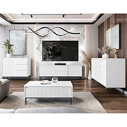 Bestmobilier Girona - meuble tv - blanc - 174 cm