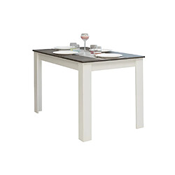 Vente-Unique Table à manger CASSY II - 4 personnes - Blanc, plateau effet béton pas cher