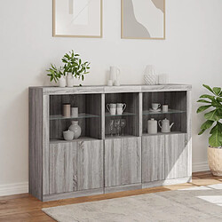 Acheter Maison Chic Commode Buffet - Meuble de rangement avec lumières LED sonoma gris 162x37x100 cm -GKD27025