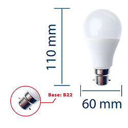 Avis VELAMP Ampoule LED SMD, standard A60, 12W / 1055lm, culot B22 (France), 4000K