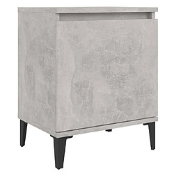 Maison Chic Lot de 2 Tables de chevet,Table de nuit,Table d'appoint pour salon pieds en métal - Gris béton 40x30x50 cm -MN13012 pas cher