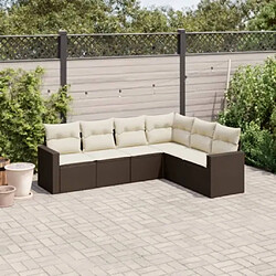 Maison Chic Salon de jardin avec coussins 6 pcs, Ensemble Tables et chaises de jardin, marron résine tressée -GKD817464