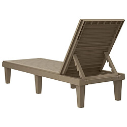 Acheter Helloshop26 Transat chaise longue bain de soleil lit de jardin terrasse meuble d'extérieur marron clair 155 x 58 x 83 cm polypropylène 02_0012782