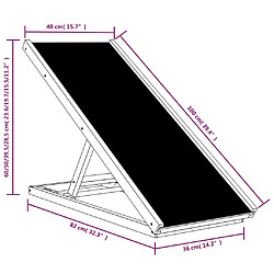 vidaXL Rampe pour chiens gris 100x40 cm bois de sapin solide pas cher