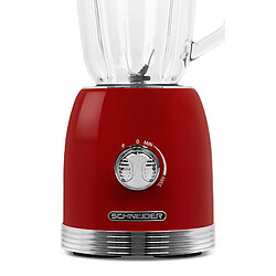 Acheter Blender vintage - SCHNEIDER - SCBL15R - Bol en verre - Variateur de vitesse - 6 lames - 800W - Rouge