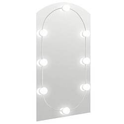 vidaXL Miroir avec éclairage LED 90x45 cm Verre Arche