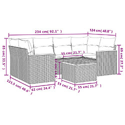 Avis vidaXL Salon de jardin avec coussins 7 pcs beige résine tressée