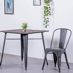 Nest Dream Table industrielle en acier noir et bois foncé - Bistro