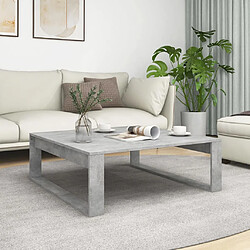 vidaXL Table basse Gris béton 100x100x35 cm Bois d'ingénierie