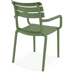 Acheter Alterego Chaise de jardin avec accoudoirs 'FLORA' vert en matière plastique