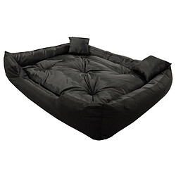 Lit pour chien et chat avec coussin Ecco Nylon imperméable lavable Dimensions intérieures : 115x90 / Dimensions extérieures : 130x105cm, Noir