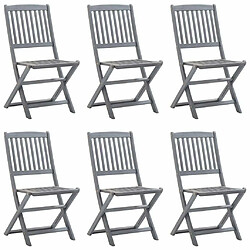 Avis Maison Chic Lot de 6 Chaises pliables d'extérieur avec coussins | chaises de jardin | Fauteuil Relax Bois d'acacia -GKD58977