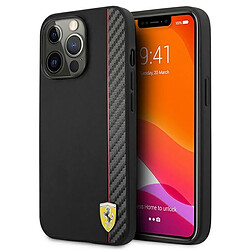 ferrari on track carbon stripe coque dur iphone 13 mini noir 