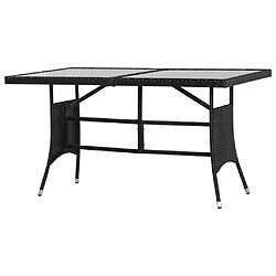 vidaXL Table de jardin Noir 140x80x74 cm Résine tressée