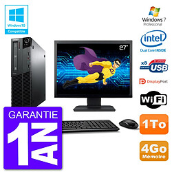 PC Lenovo M82 SFF Ecran 27" G640 RAM 4Go Disque 1To Graveur DVD Wifi W7 · Occasion 