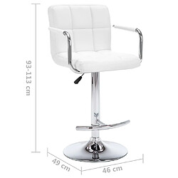 vidaXL Tabourets de bar lot de 2 blanc similicuir pas cher