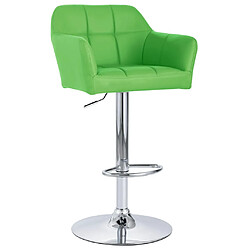 vidaXL Chaise de bar avec accoudoir Vert Similicuir