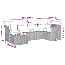 Avis vidaXL Salon de jardin avec coussins 6 pcs marron résine tressée