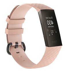 Wewoo Bracelet montre en silicone à motif de diamants pour Fitbit Charge 3 (rose pâle) 