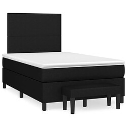 vidaXL Sommier à lattes de lit avec matelas Noir 120x200 cm Tissu