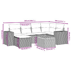 Avis Maison Chic Ensemble Tables et chaises d'extérieur 7pcs avec coussins,Salon de jardin noir résine tressée -GKD716939