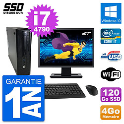 PC HP ProDesk 400 G1 SFF Ecran 27" i7-4790 RAM 4Go SSD 120Go Windows 10 Wifi - Occasion