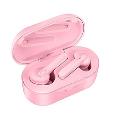 Universal Casque bluetooth sans fil bluetooth 5.0 stéréo étanche mini casque TWS avec 2000mAh Power Bank Binaural HD rose 