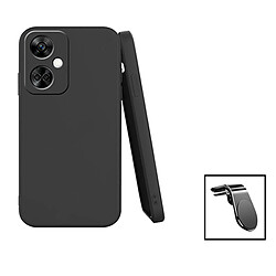 PHONECARE Kit Support Magnétique L Safe Driving Voiture + Coque Silicone Liquide pour OnePlus Nord CE3 - Noir 