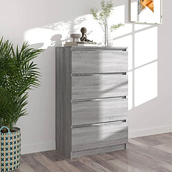 Maison Chic Commode Buffet - Meuble de rangement Sonoma gris 60x35x98,5 cm Bois d'ingénierie -GKD18939