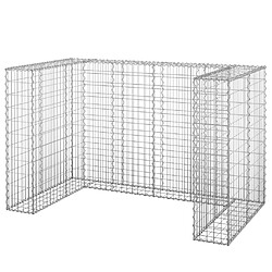 vidaXL Mur en gabion pour poubelles Acier galvanisé 180x100x110 cm