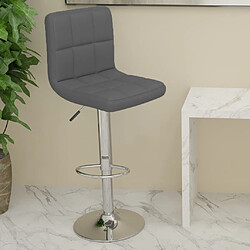 vidaXL Tabouret de bar Gris Similicuir 