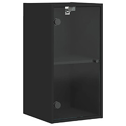 vidaXL Armoire murale avec portes en verre noir 35x37x68,5 cm